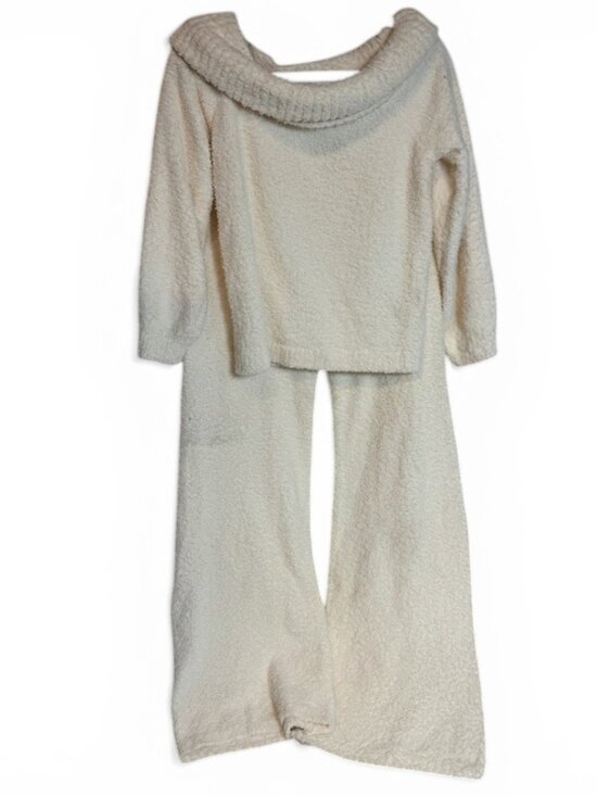 Pink Rose Pants - Pink Rose Lounge Set L Cream Off Shoulder Top Pants Soft Cozy 2 Pc